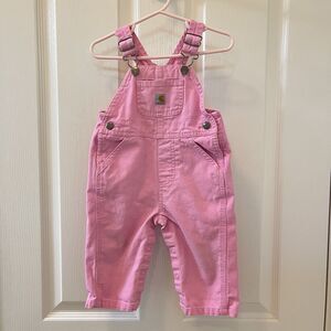Carhartt Pink Canvas Cotton Bib Overalls Girls Size 9 Months